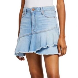 Alice + Olivia Jeans light wash denim skirt with front flap size 30